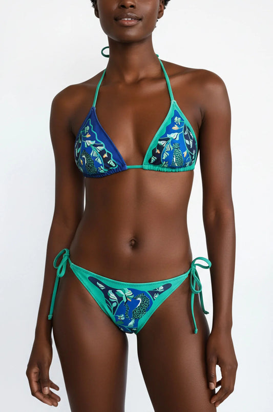 Verdant Wild Reversible Triangle Bikini Top XS-XXL