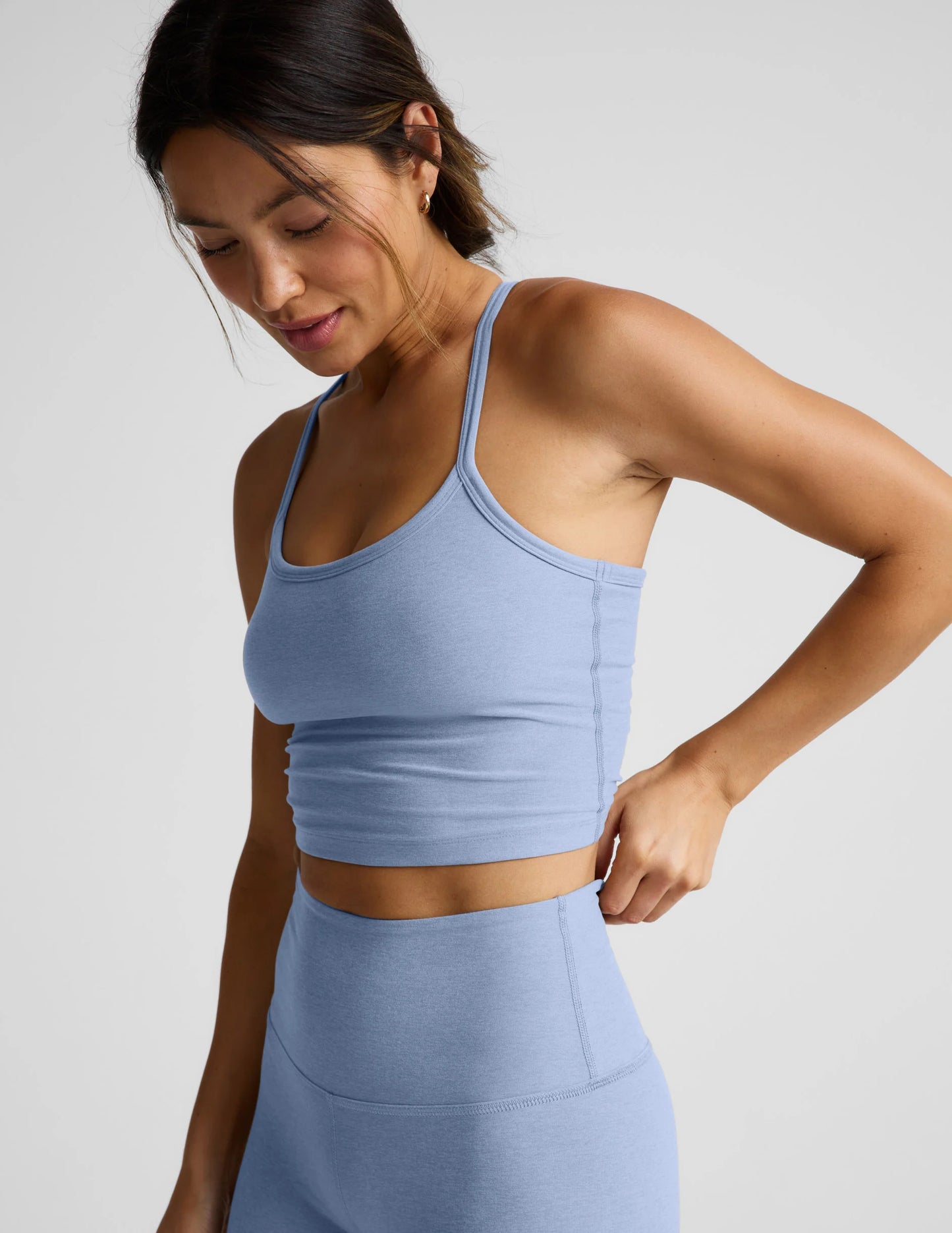 Spacedye™ Slim Racerback Cropped Tank - Periwinkle