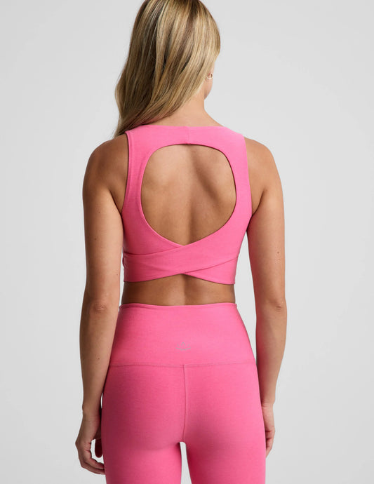 Spacedye™ Twister Cropped Tank - Luscious Pink Heather