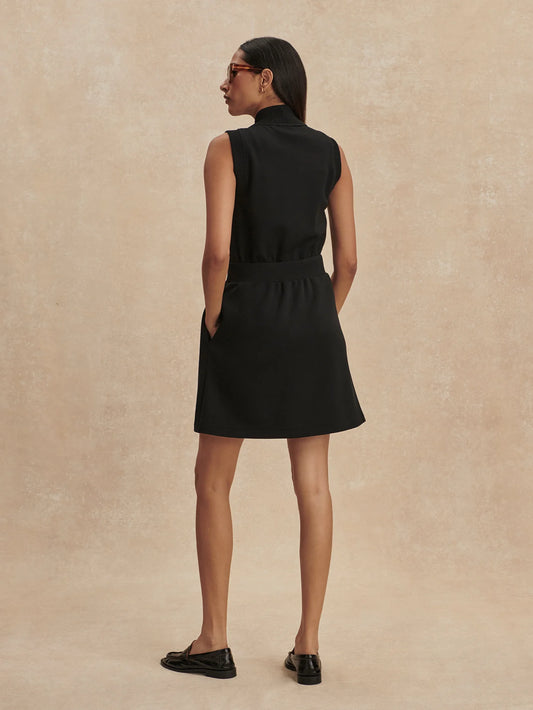 Polyanna Half-Zip Dress - Black