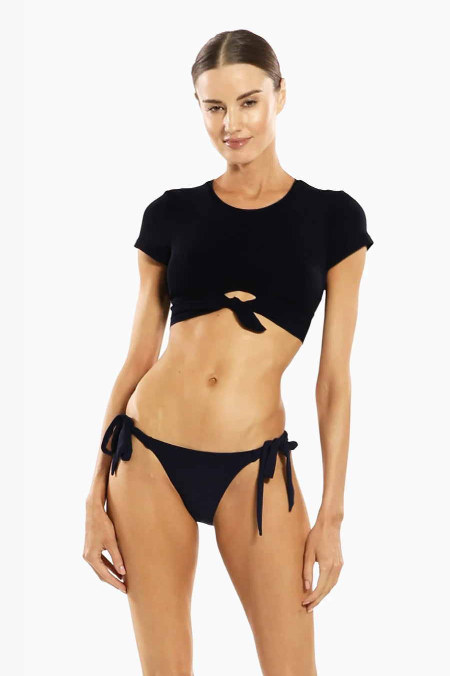 Ava Side Tie Bottoms - Black