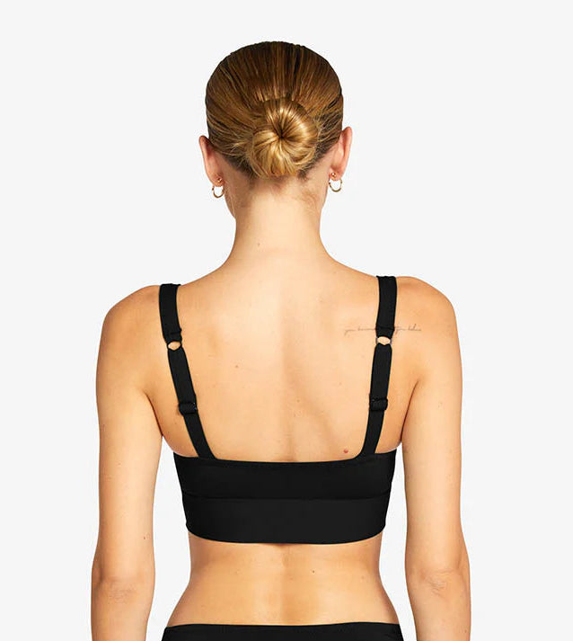 Ava Knot Bikini Top - Black