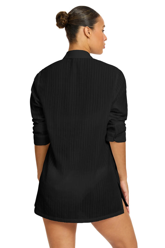 Marina Long Sleeve Shirt/Cover Up - Black
