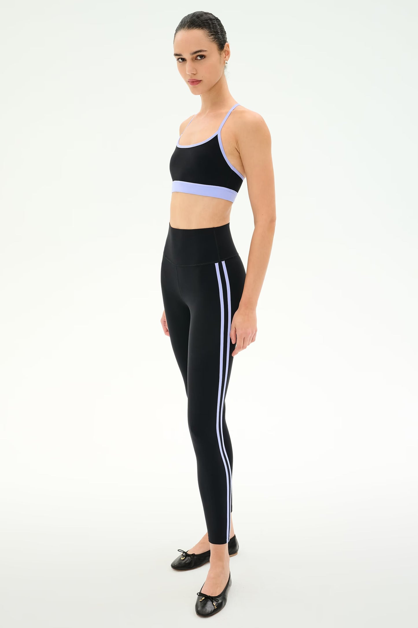 Ella High Waist Airweight 7/8 Leggings - Black/Purple Haze