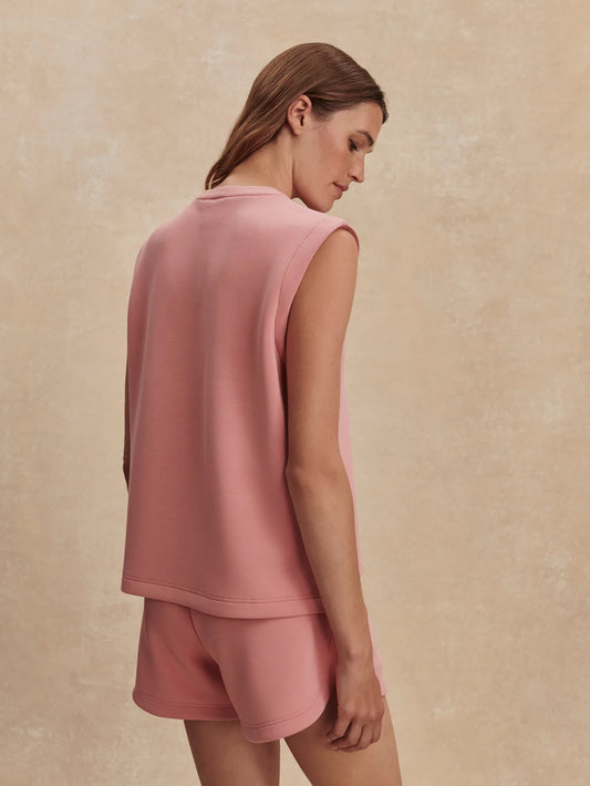 Simmons Half-Zip Tank - Brandy Rose