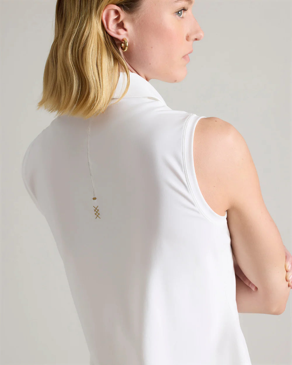Course to Court Sleeveless Polo - White