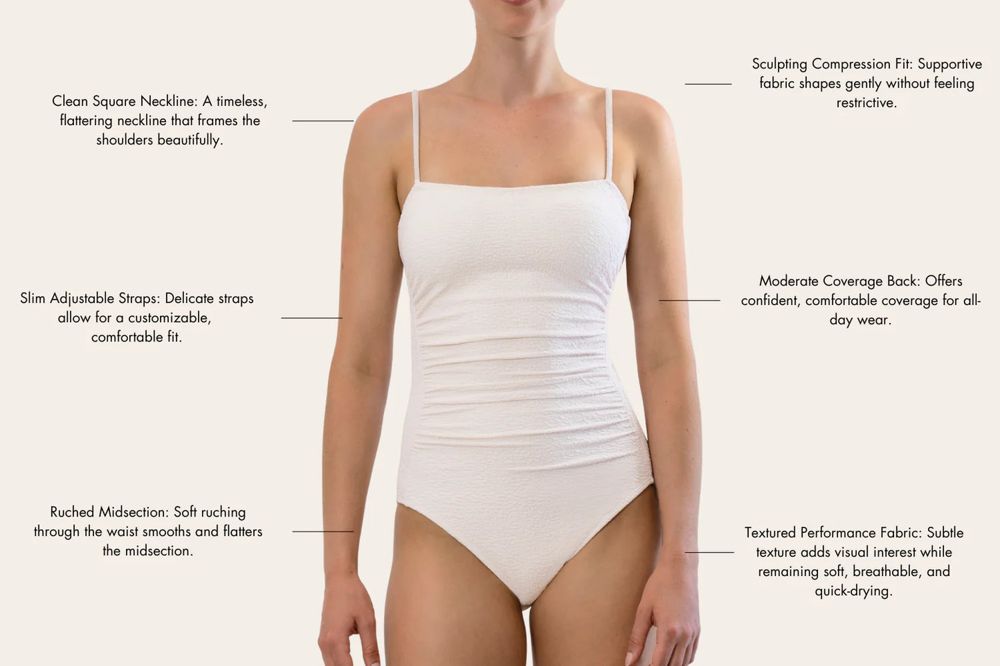 Lupe One-Piece Swimsuit in Seasalt