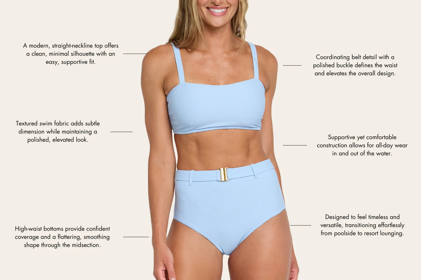 Lucia Bralette Top in Powder Blue