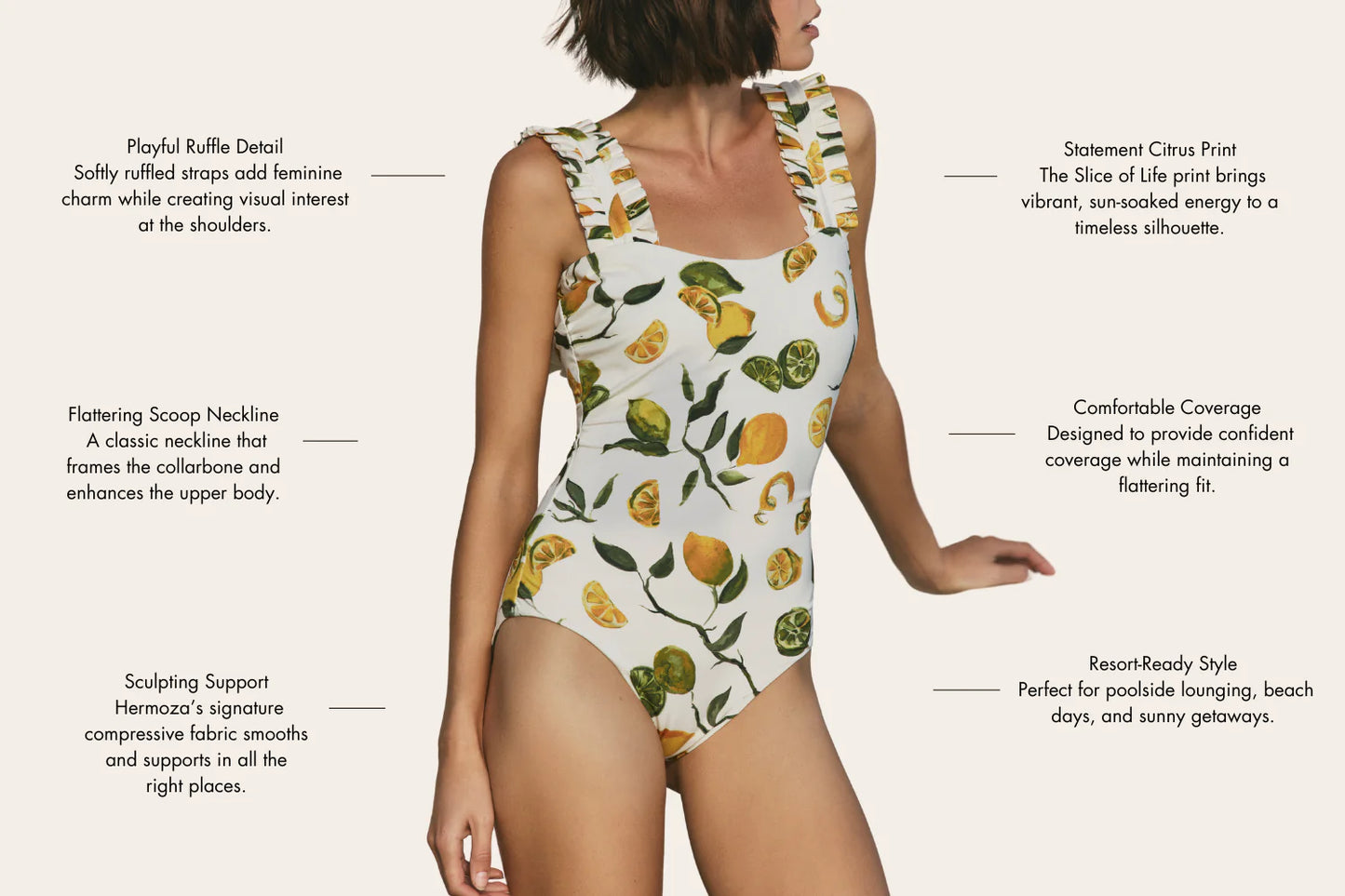 Natalie Ruffle One-piece Swimsuit in Slice of Life