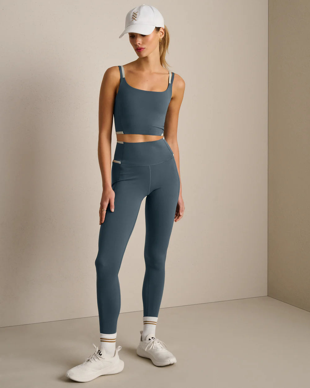 Instinct Contrast Longline Bra - Blue Granite