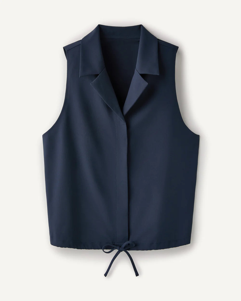 Mirage Sleeveless Notch Collar Blouse - Navy
