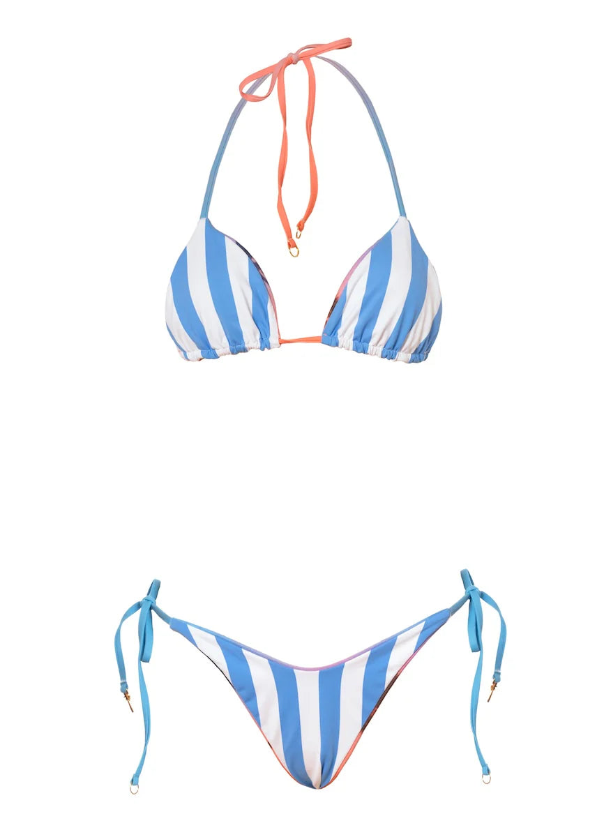Peach Drift Balmy Sliding Triangle Bikini Top - Reversible