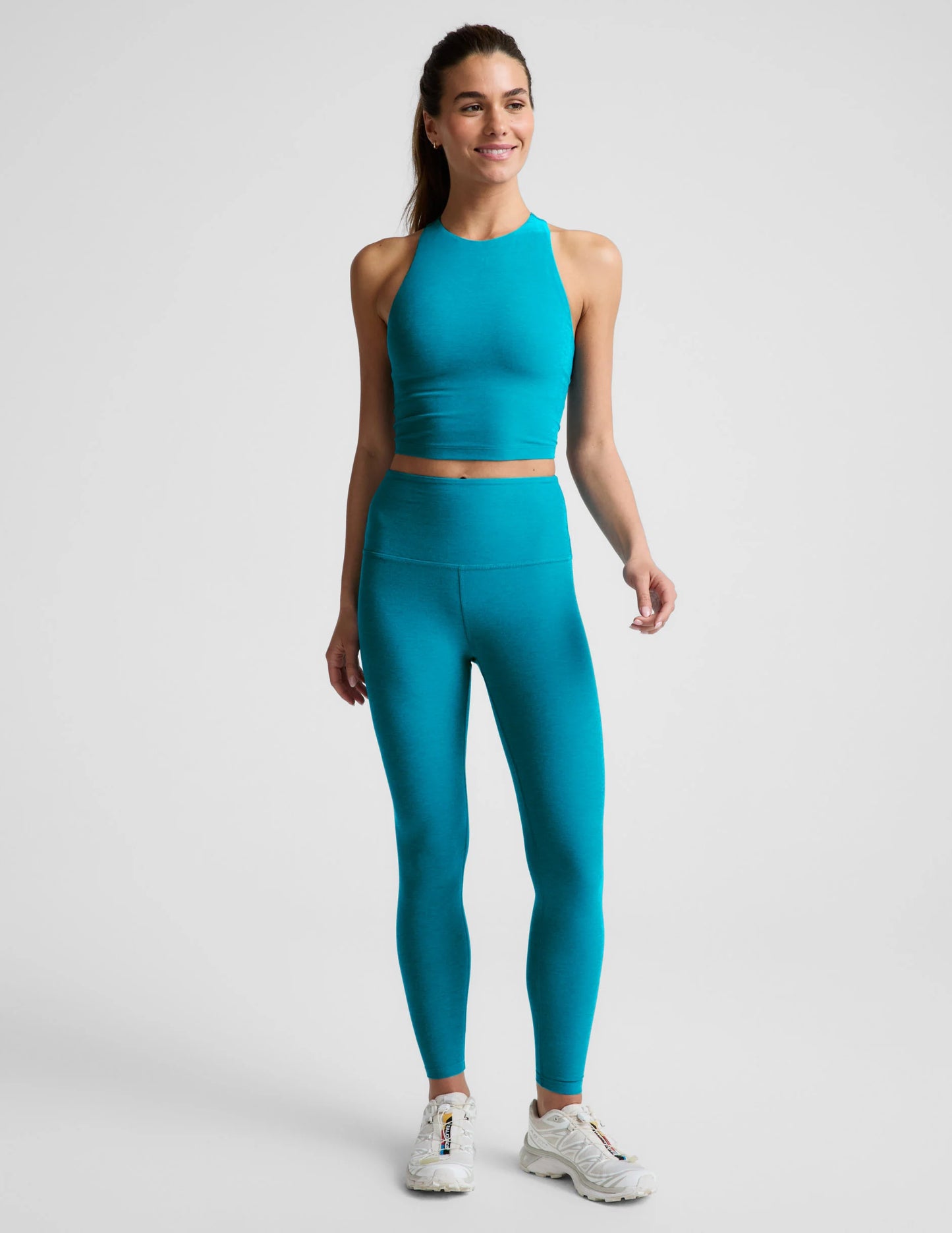 Spacedye Caught In The Midi High Waisted Legging - Island Blue Heather