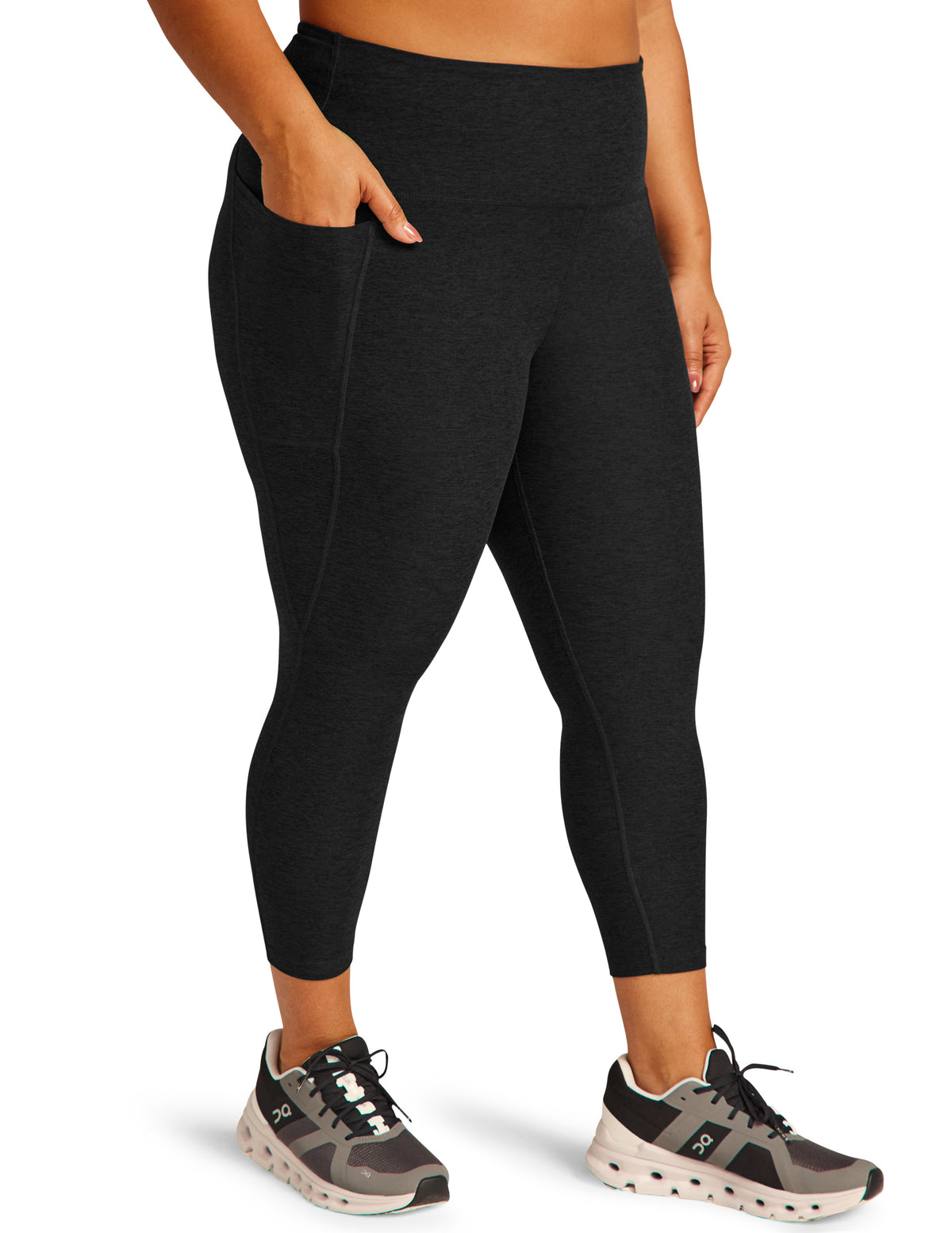 Spacedye Out Of Pocket High Waisted Midi Legging - Darkest Night 1X-4X