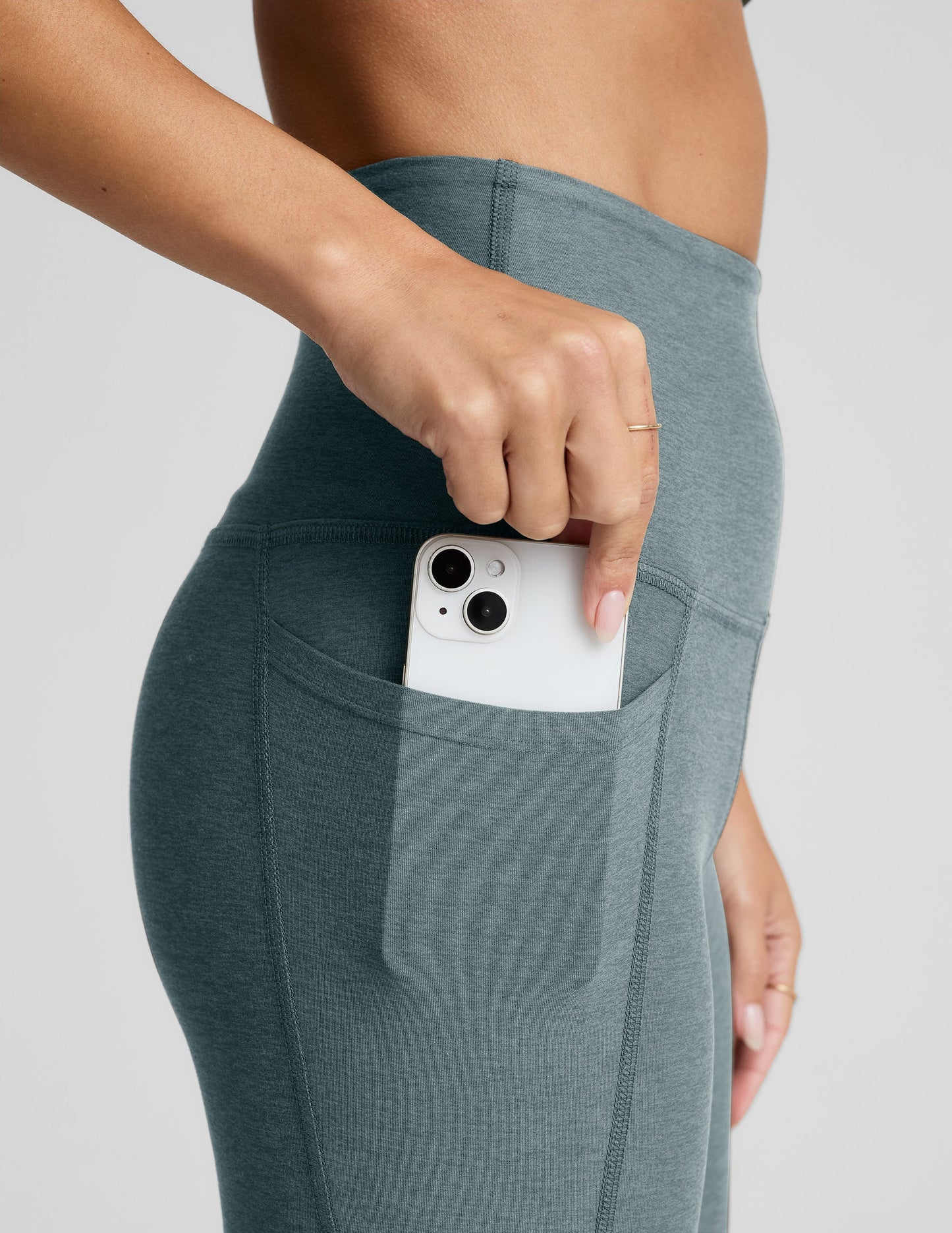 Spacedye™ Out Of Pocket High Waisted Midi Legging - Storm Heather