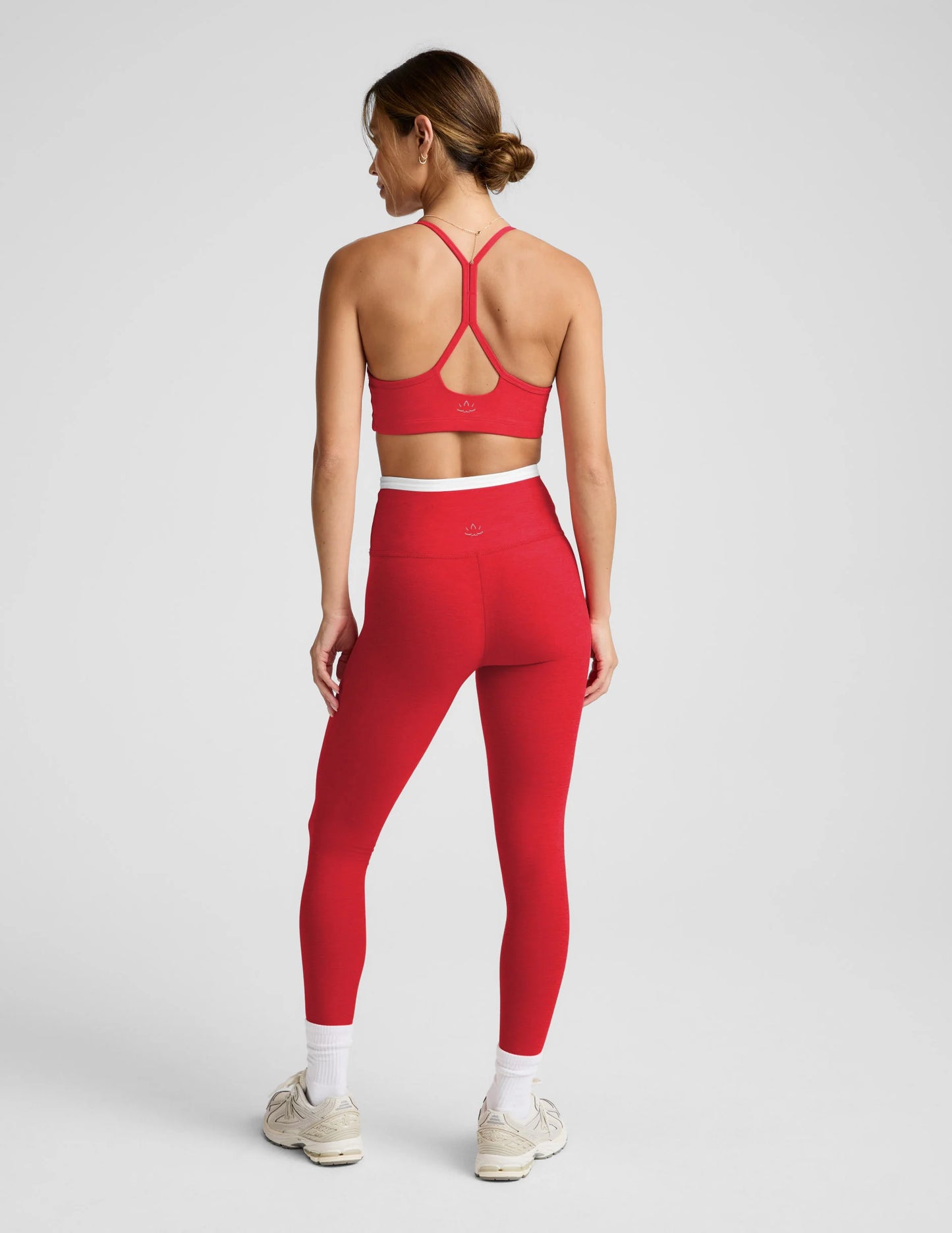 Spacedye Outlines High Waisted Midi Legging - Chili Red Heather