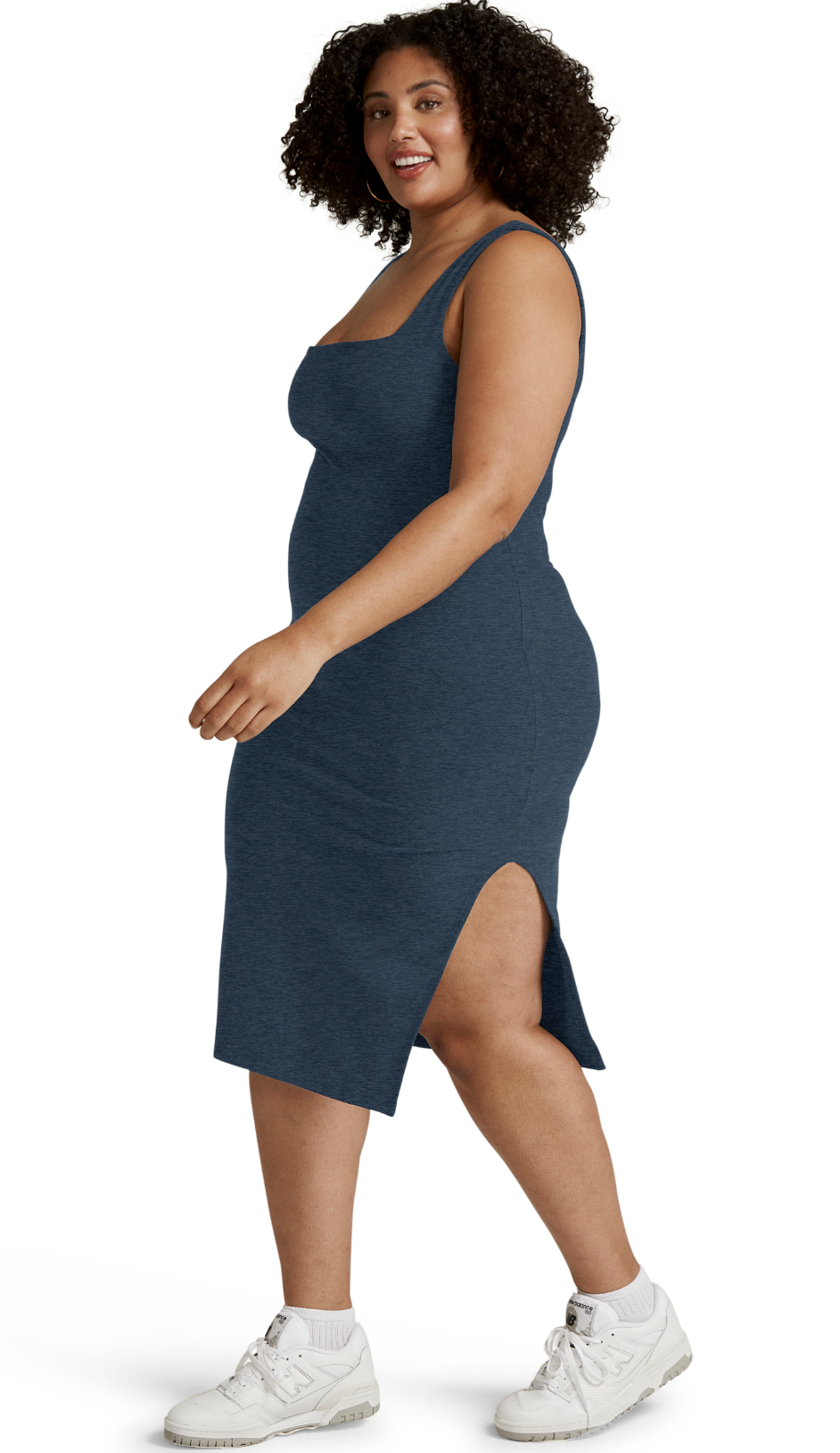 Spacedye Icon Midi Dress - Nocturnal Navy 1X-4X