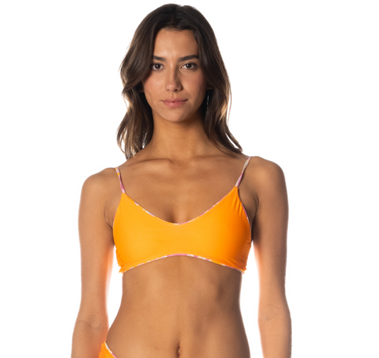Liberties Classic Bralette Bikini Top Reversible - Flamingo Glow