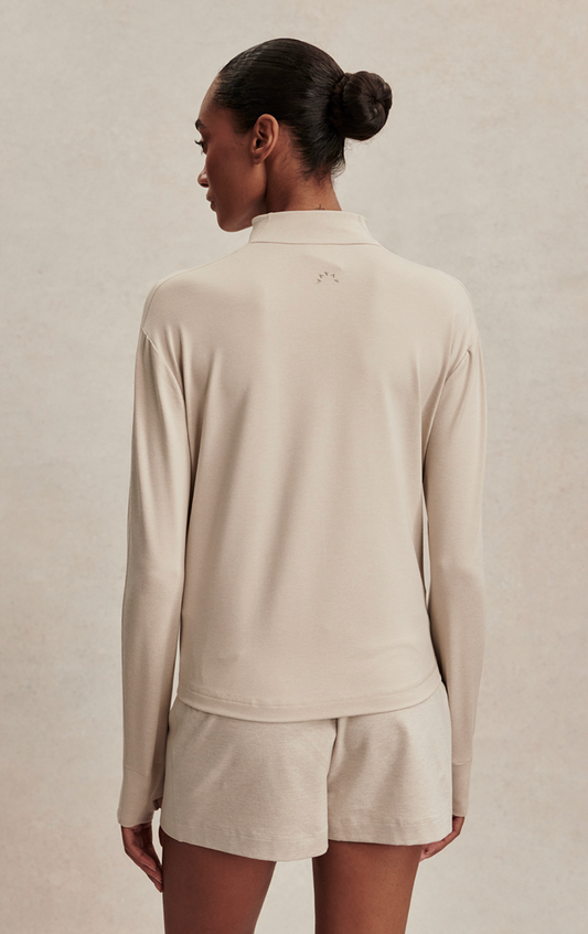Lamia Half Zip Sweat - Pebble Marl
