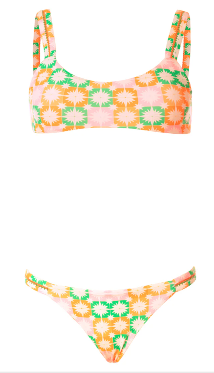 Tropical Tiles Nalai Sporty Bralette Bikini Top