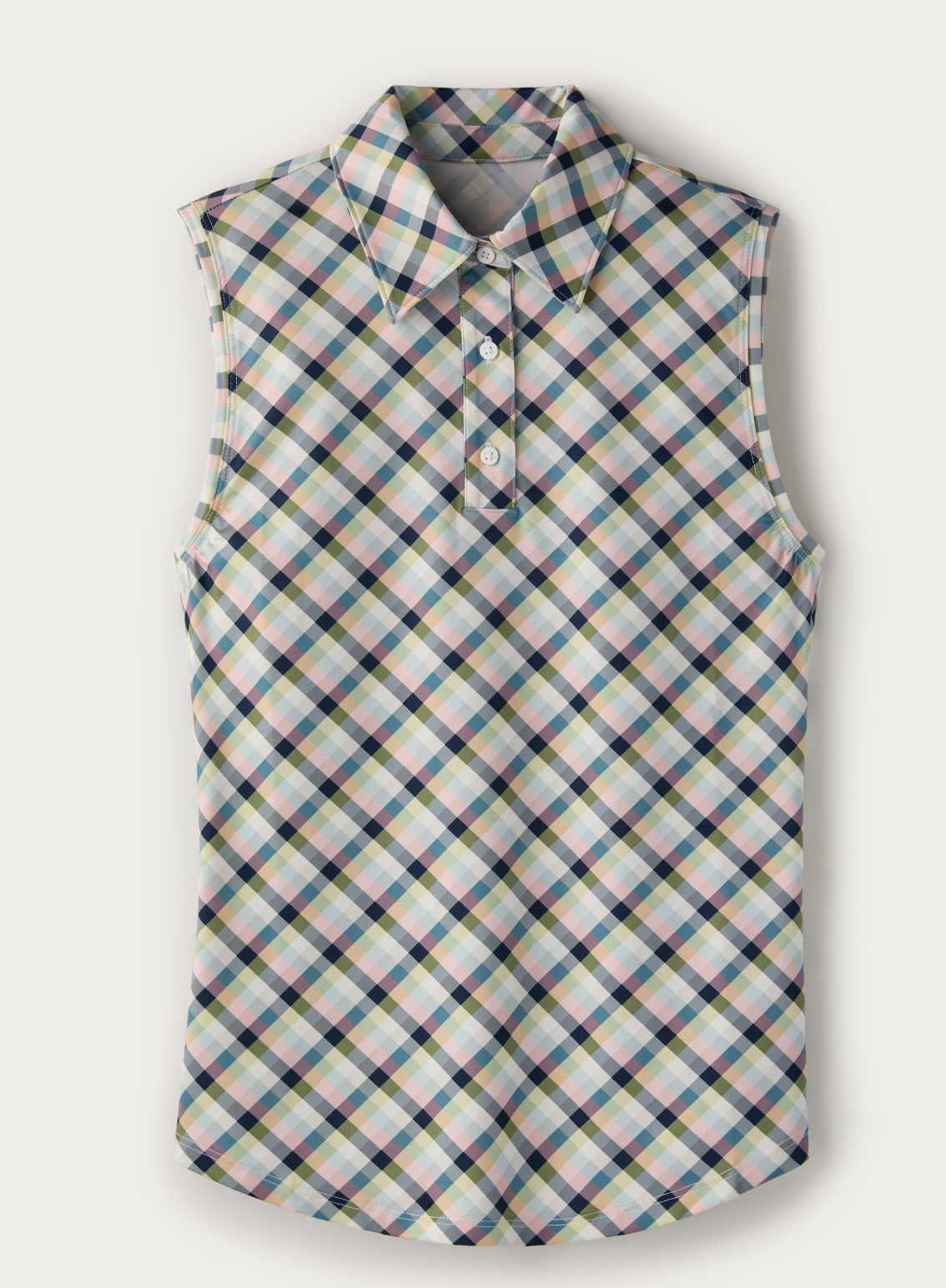 Course to Court Sleeveless Polo - Navy Multi Plaid