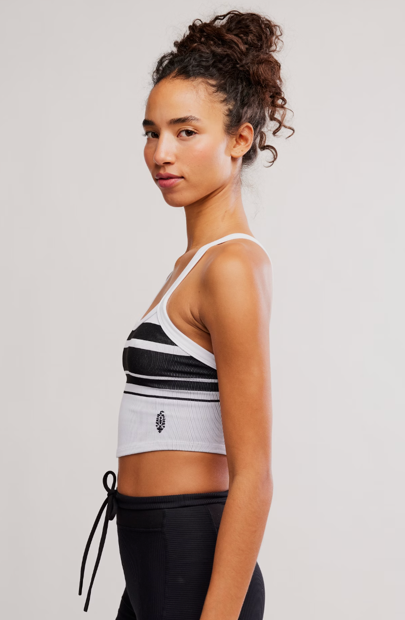 All Clear Striped Cami - Black/White Retro