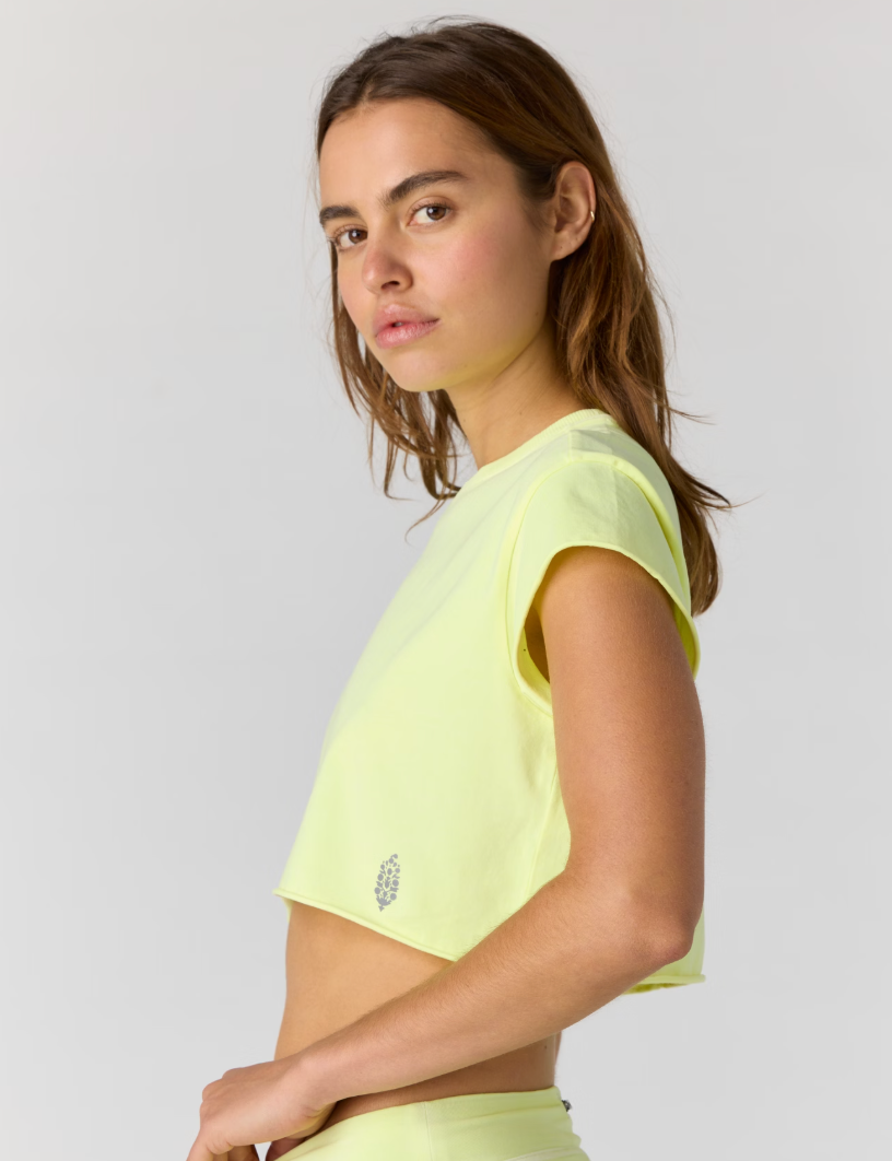 Hot Shot Cropped Tee - Vapor Lime