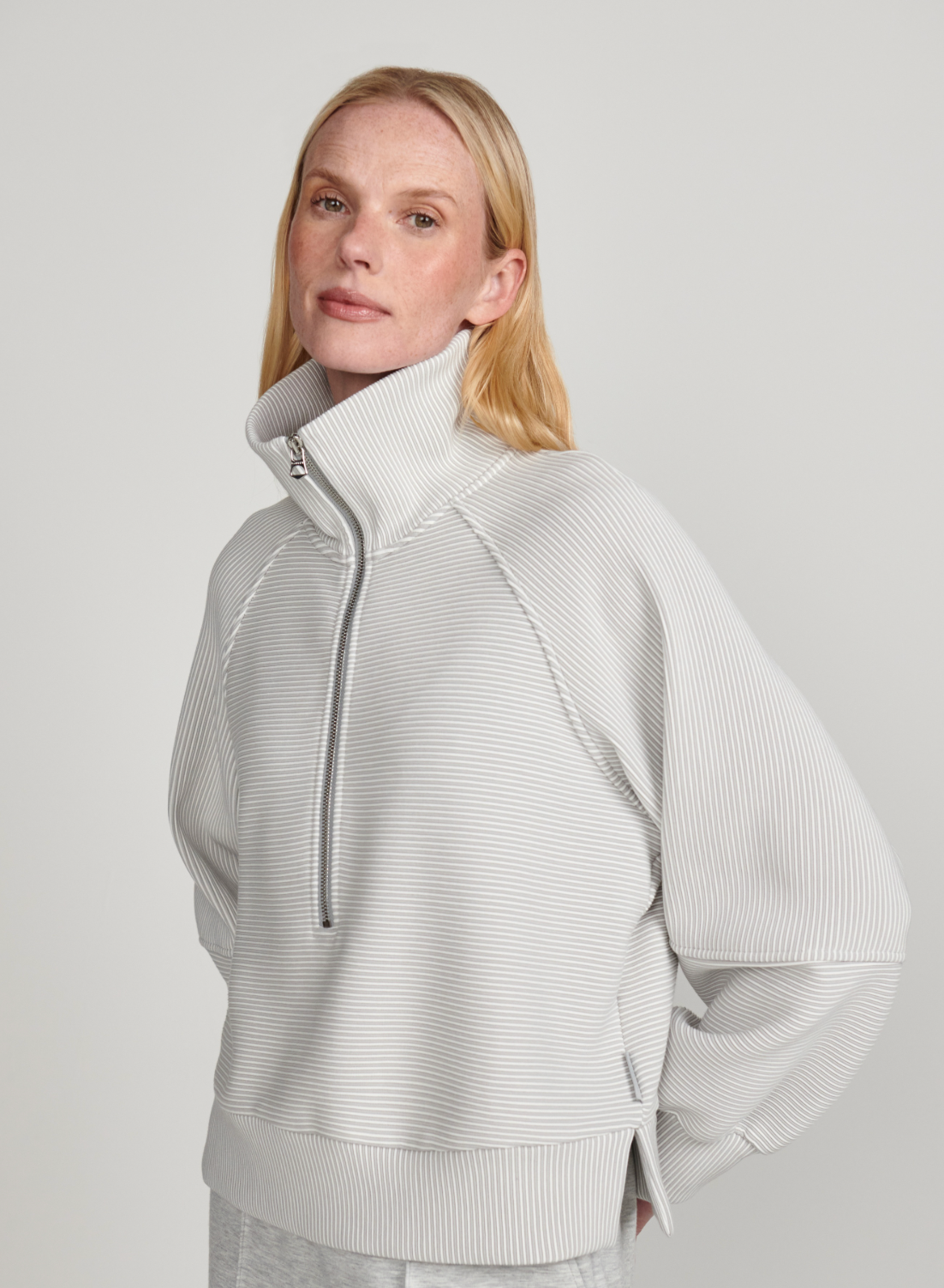 Milano Half Zip Sweat 2.0 - Mirage Grey / Snow White