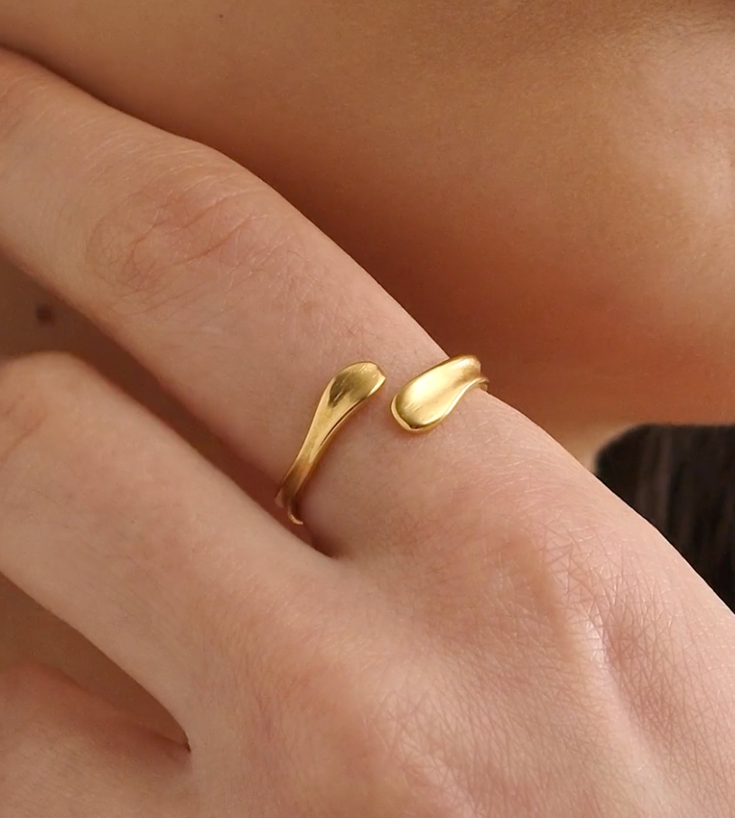 Molten Luxe Waterproof Gold Wrap Ring