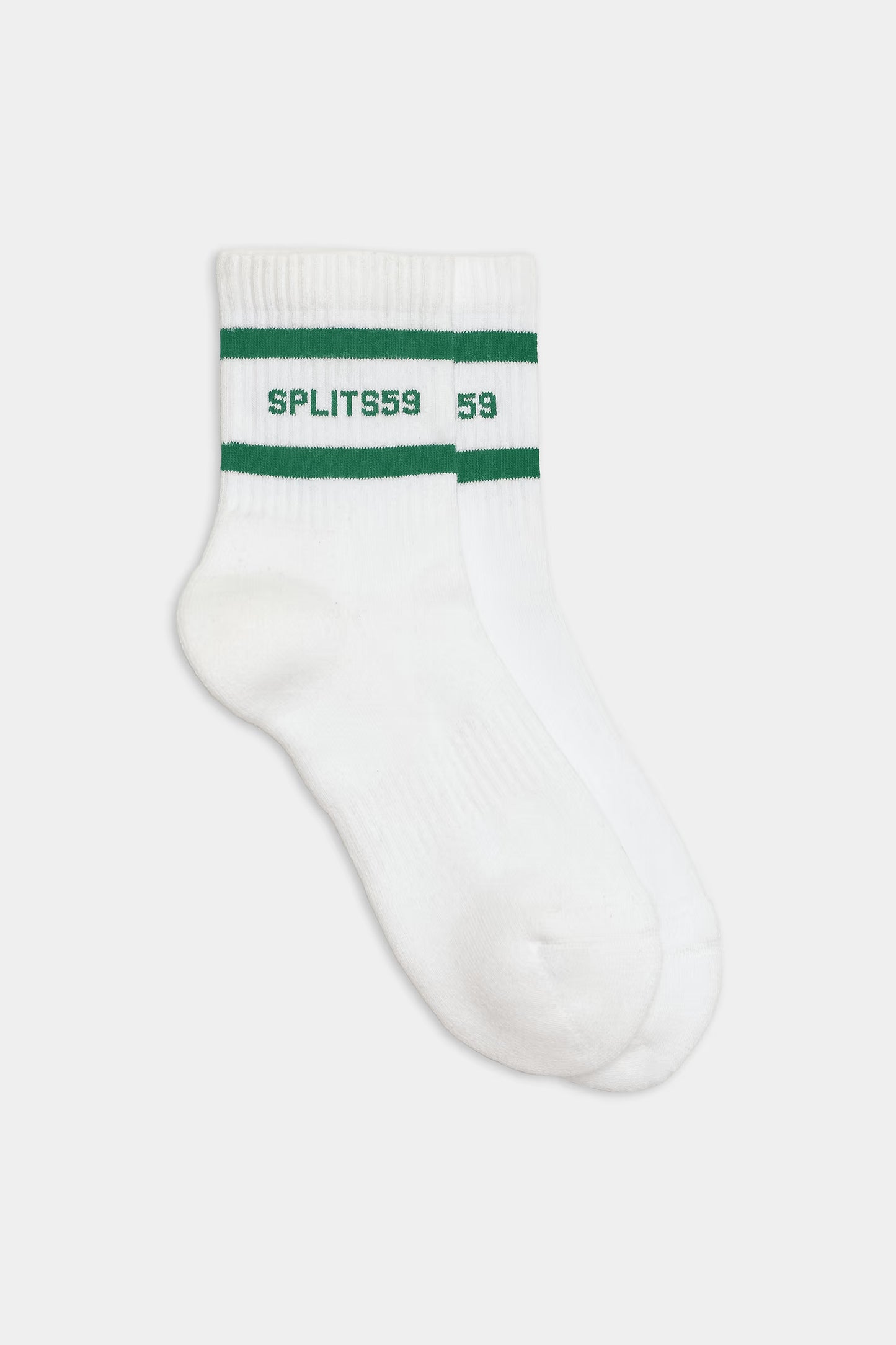 Logo Stripe Quarter Socks - White/Arugula