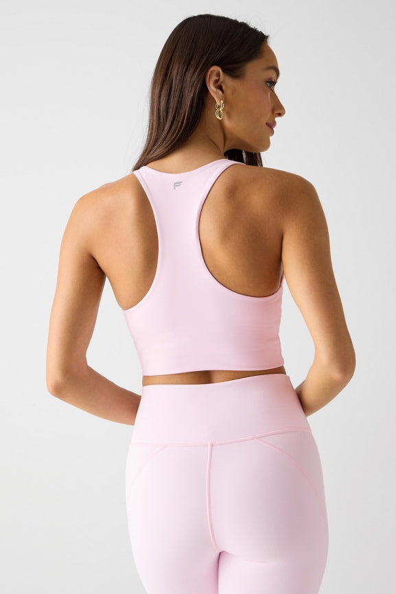 Built-In Cropped Bra Tank- Soft Pink