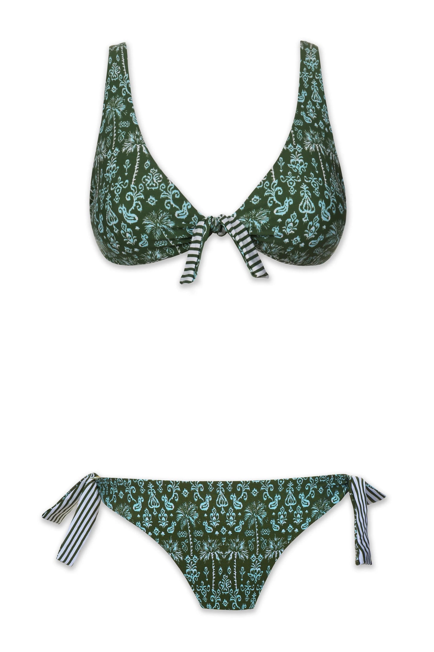 REVERSIBLE TIE FRONT BRA TOP - Salento/Stripes