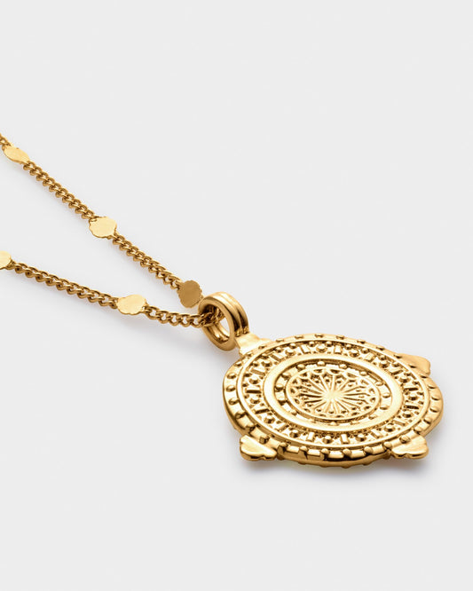 'Happiness' Waterproof Gold Antique Coin Necklace