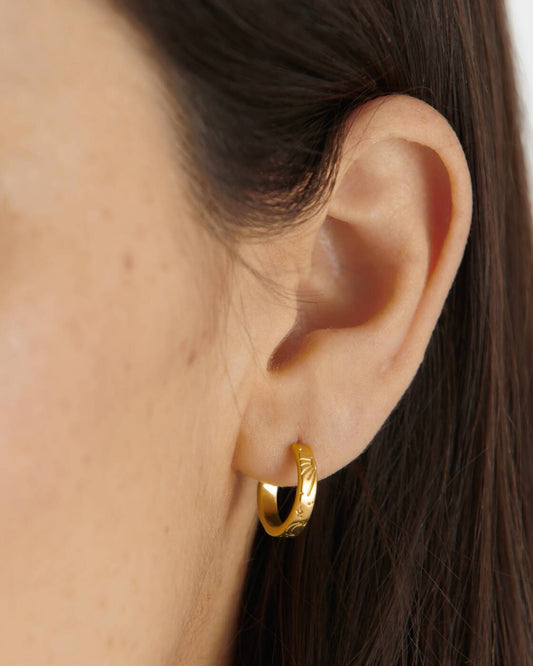 Luna Waterproof Gold Hoop Earrings