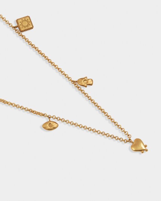 Boheme Waterproof Gold Charm Necklace