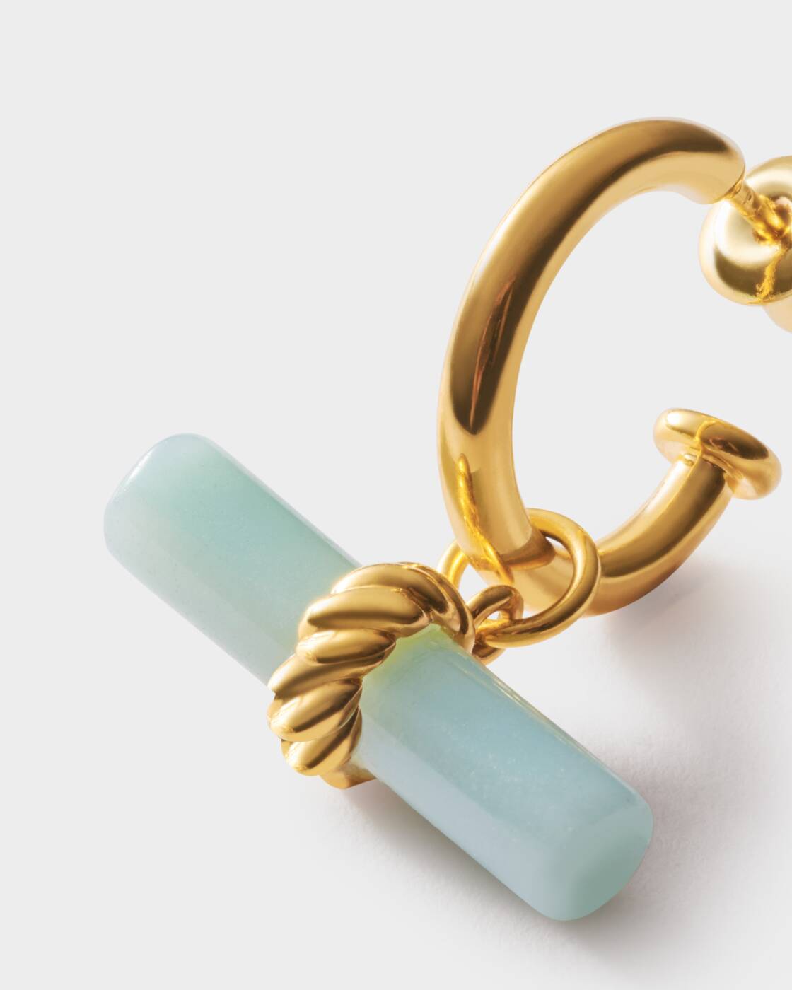 Azura Waterproof Gold T-Bar Hoop Earrings