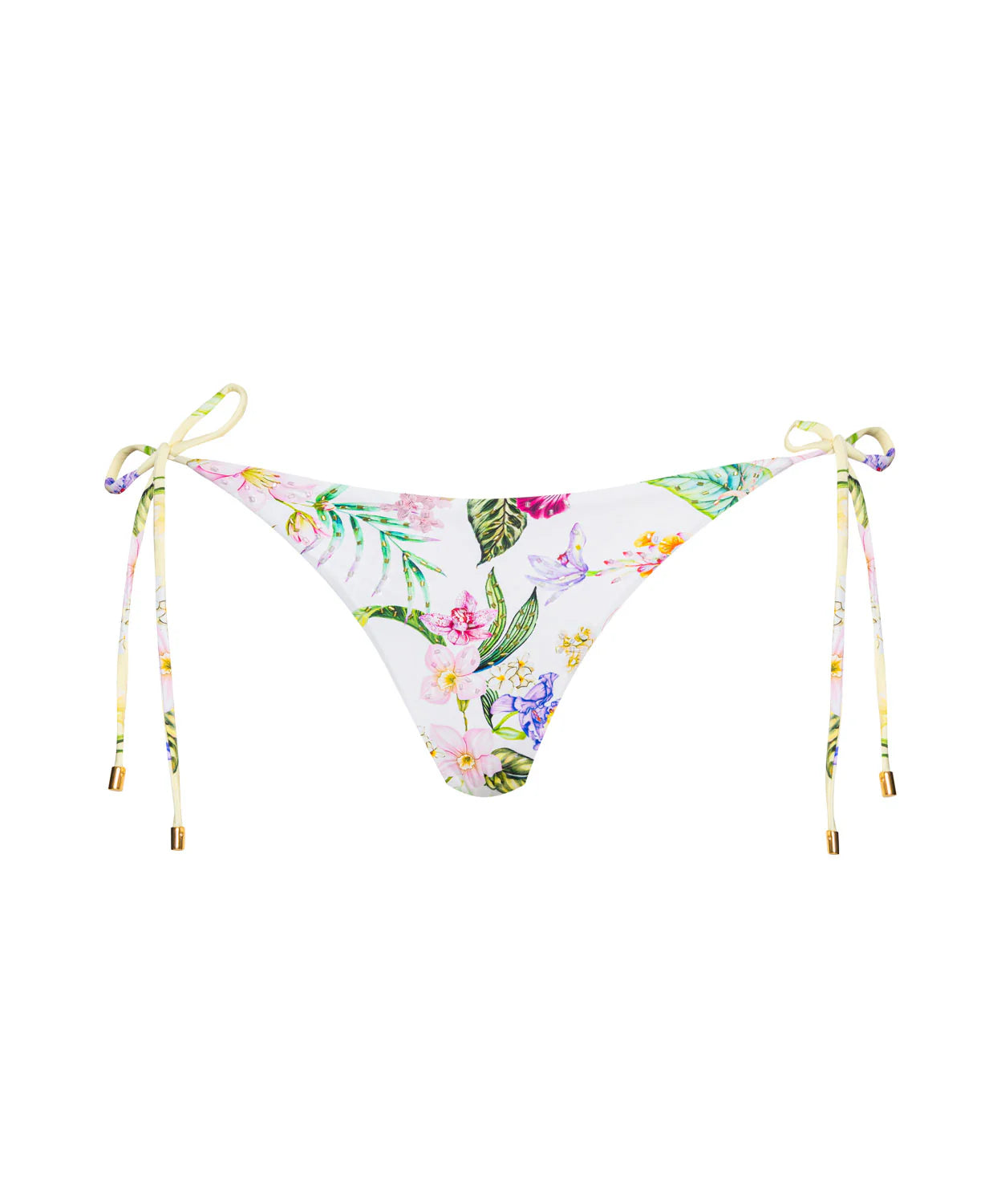 Paradise Bloom Embroidered Side Tie Bottom - Full Coverage