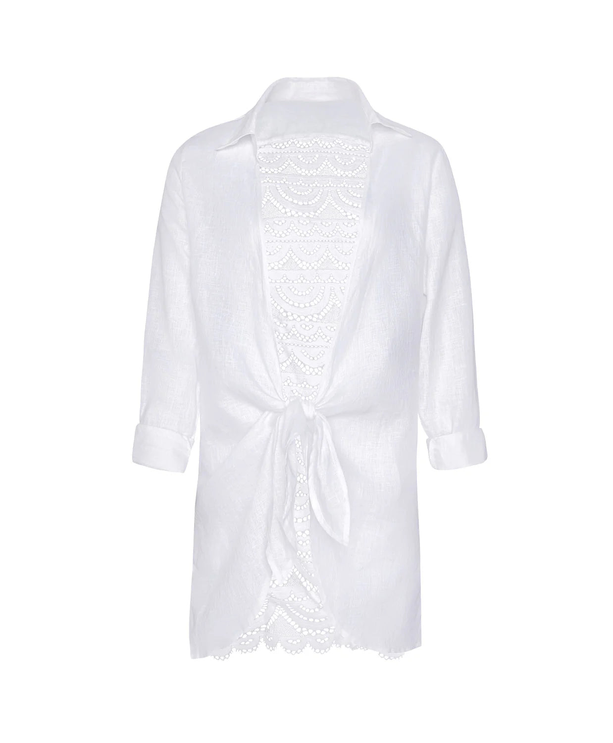 Water Lily Lace Millie Tie Tunic - White