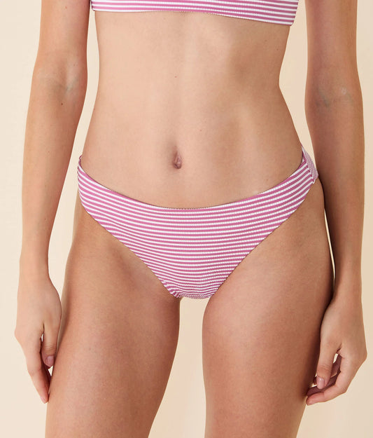 The Signature Bikini Bottom - Bloom Seersucker Stripe