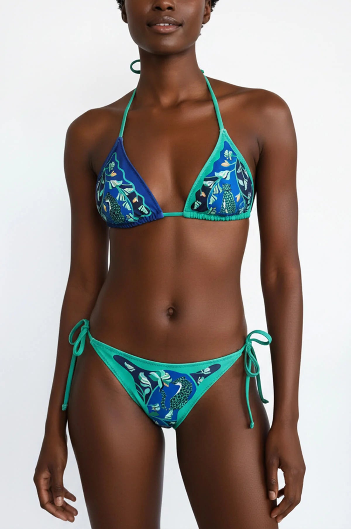 Verdant Wild Reversible Triangle Bikini Top XS-XXL