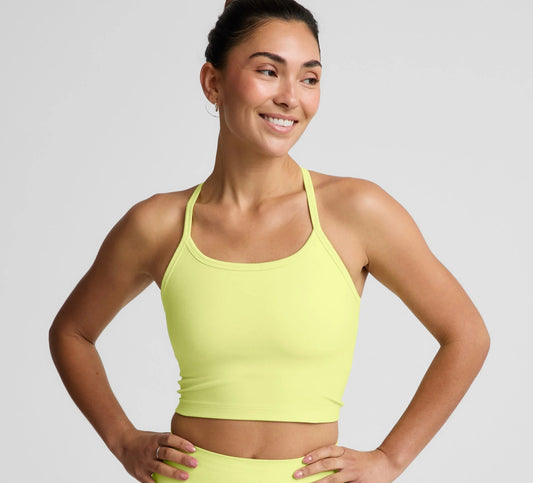 Spacedye™ Slim Racerback Cropped Tank - Electric Lime