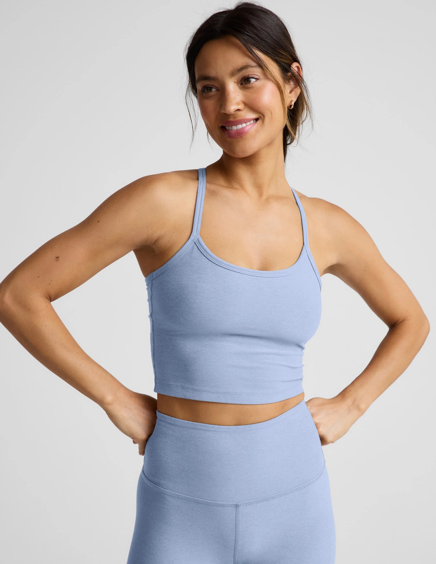 Spacedye™ Slim Racerback Cropped Tank - Periwinkle