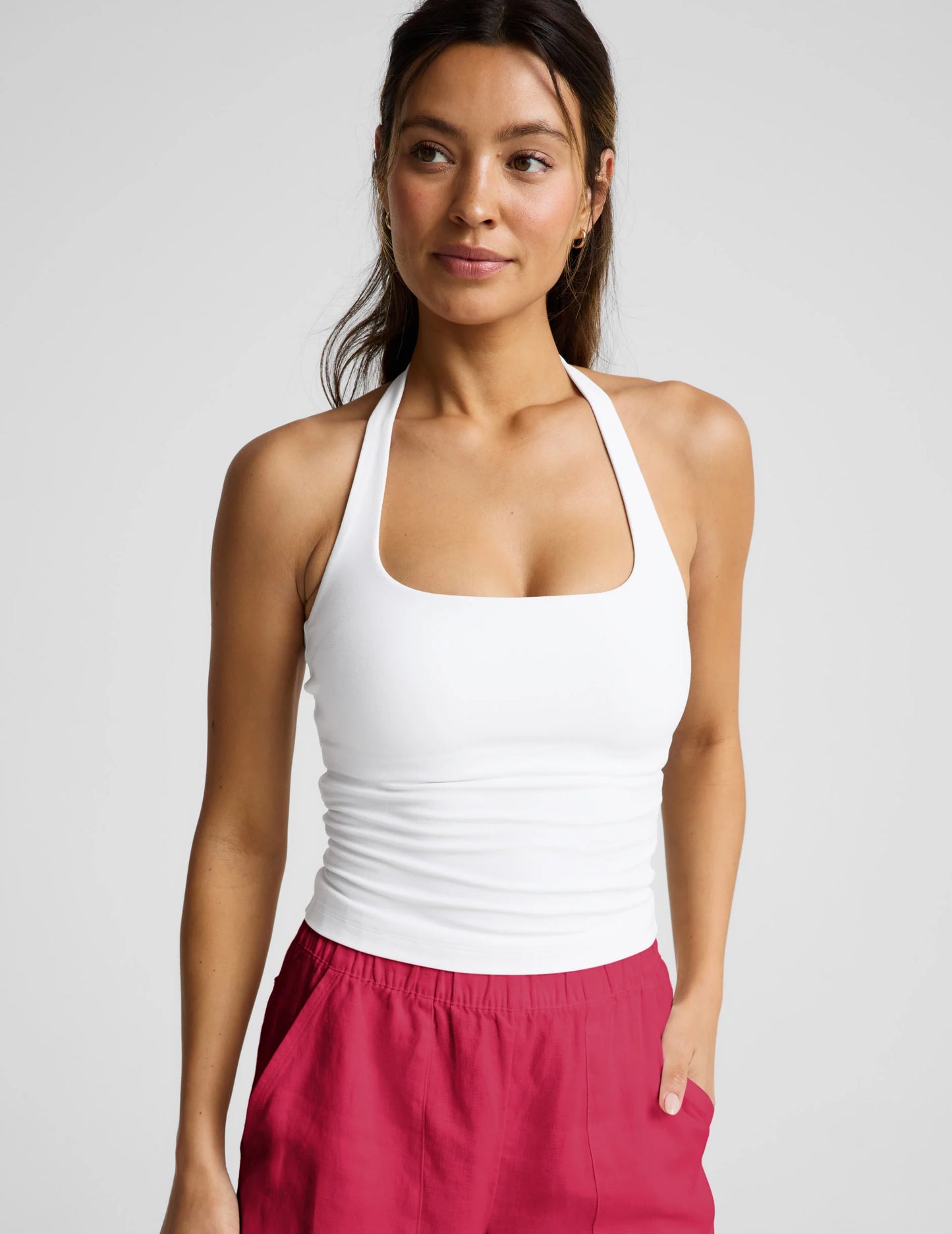 Spacedye™ Square Halter Tank - White