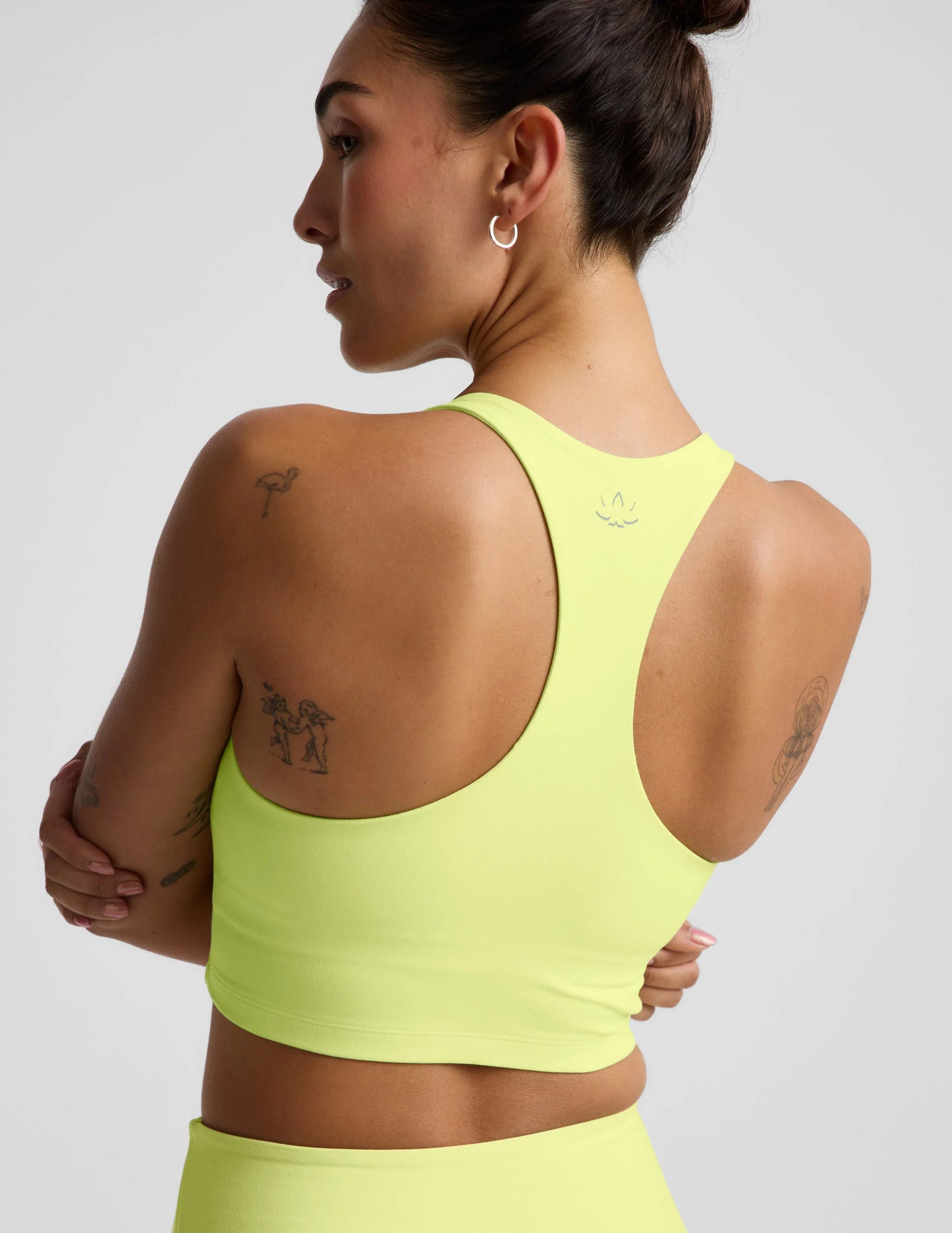 Spacedye™ Streamline Racerback Cropped Tank - Electric Lime