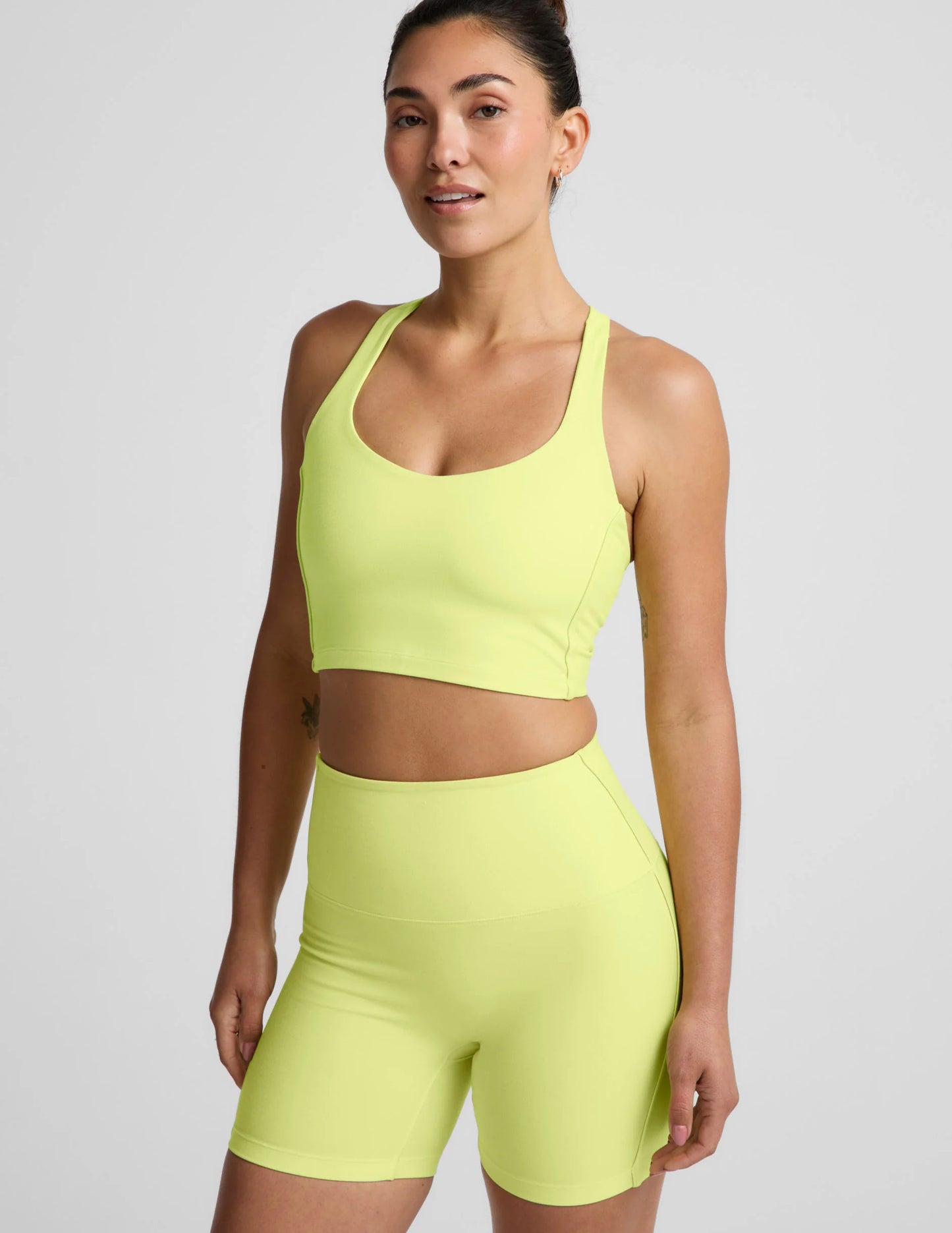Spacedye™ Streamline Racerback Cropped Tank - Electric Lime