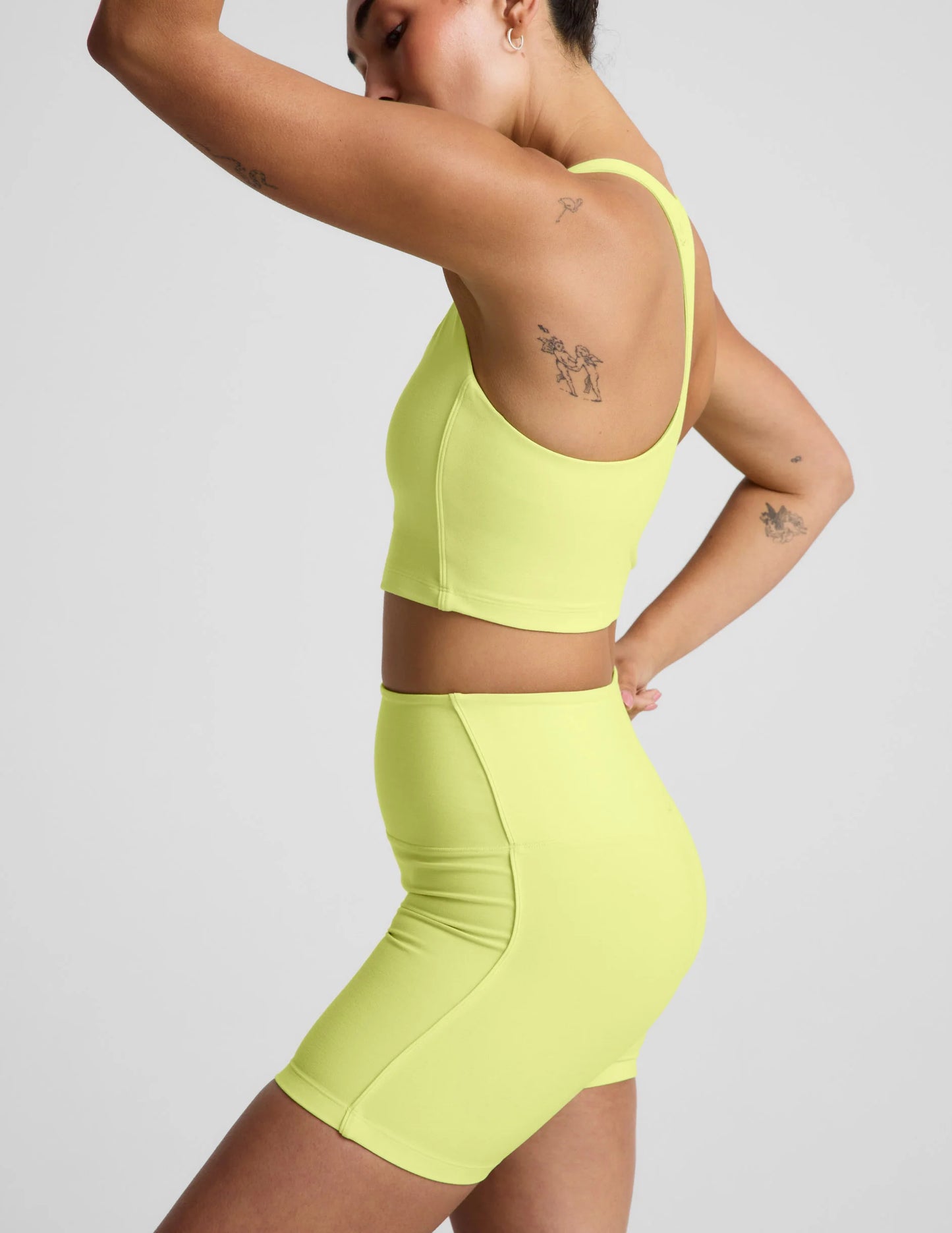 Spacedye™ Streamline Racerback Cropped Tank - Electric Lime