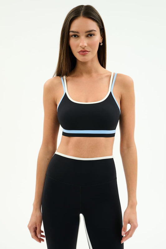 Eva Rigor Double Strap Bra - Black/Skylight