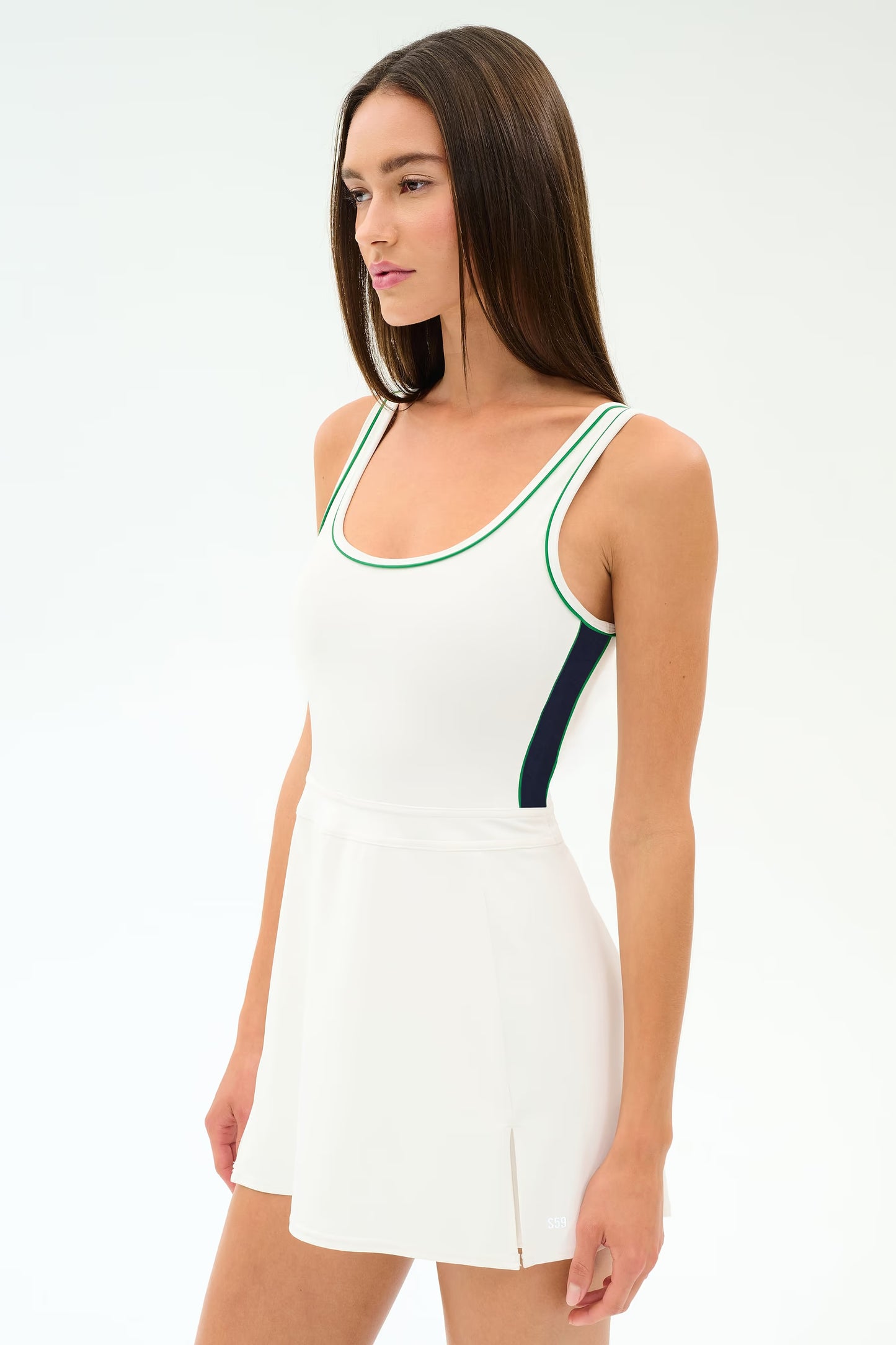 Martina Rigor Color Block Dress -White/Spearmint