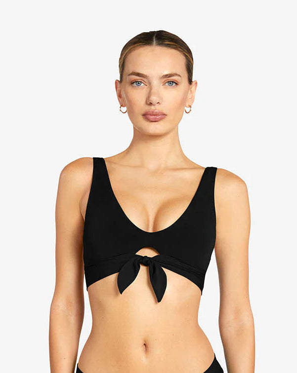 Ava Knot Bikini Top - Black