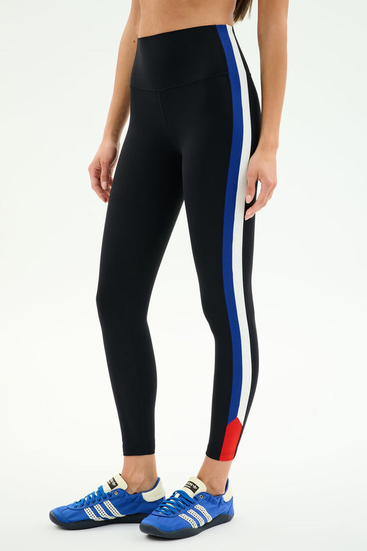 Monah High Waist Rigor Legging 7/8- Navy /White/Red/Cobalt